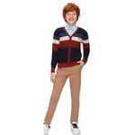 Fashion, accesorii si bijuterii - Copii - Imbracaminte copii - Treninguri si compleuri copii - Tinuta Casual Baieti, Montella, cu Jacheta in Dungi, din 3 Piese, MT-4015 - 104 cm, Rosu - Infinity.ro