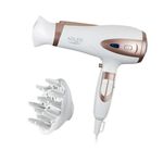 Ingrijire personala si Cosmetice - Aparate & accesorii ingrijire personala - Hair styling - Uscatoare de par - Uscator de par Adler AD2248w, alb, difuzor, concentrator, 2200W, ionizare, 2 viteze, 3 trepte temperatura, cool shot - Infinity.ro