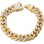 Fashion, accesorii si bijuterii - Barbati - Bijuterii barbati - Alte bijuterii barbati - Set Ceas Iced Out Gold Blue + Bratara Cuban, insertii din zirconiu - Infinity.ro