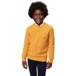 Fashion, accesorii si bijuterii - Copii - Imbracaminte copii - Treninguri si compleuri copii - Tinuta Casual Baieti, Montella, cu Camasa Alba, 3 Piese,  MT-4041 - 140 cm, Galben - Infinity.ro