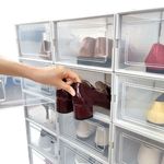 Casa si Gradina - Mobilier - Organizare si depozitare - Cutii depozitare - Cutie depozitare pantofi, model transparent, dimensiuni 33.4 x 23 x 14.5cm, stivuibila, plastic - Infinity.ro