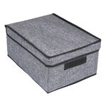 Casa si Gradina - Mobilier - Organizare si depozitare - Cutii depozitare - Cutie depozitare, model iuta, capac detasabil, gri, dimensiuni 25 x 35 x 16cm - Infinity.ro