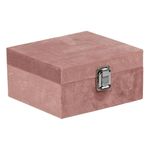 Casa si Gradina - Mobilier - Organizare si depozitare - Cutii depozitare - Cutie depozitare, model roz catifelat, dimensiuni 16 x 16 x 8cm, inchidere metalica - Infinity.ro