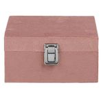 Casa si Gradina - Mobilier - Organizare si depozitare - Cutii depozitare - Cutie depozitare, model roz catifelat, dimensiuni 16 x 16 x 8cm, inchidere metalica - Infinity.ro