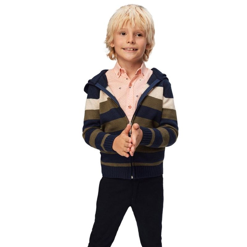 Fashion, accesorii si bijuterii - Copii - Imbracaminte copii - Treninguri si compleuri copii - Tinuta Casual Baieti, Montella, cu Jacheta, 3 Piese, MT-4038 - 116 cm, Bleumarin - Infinity.ro