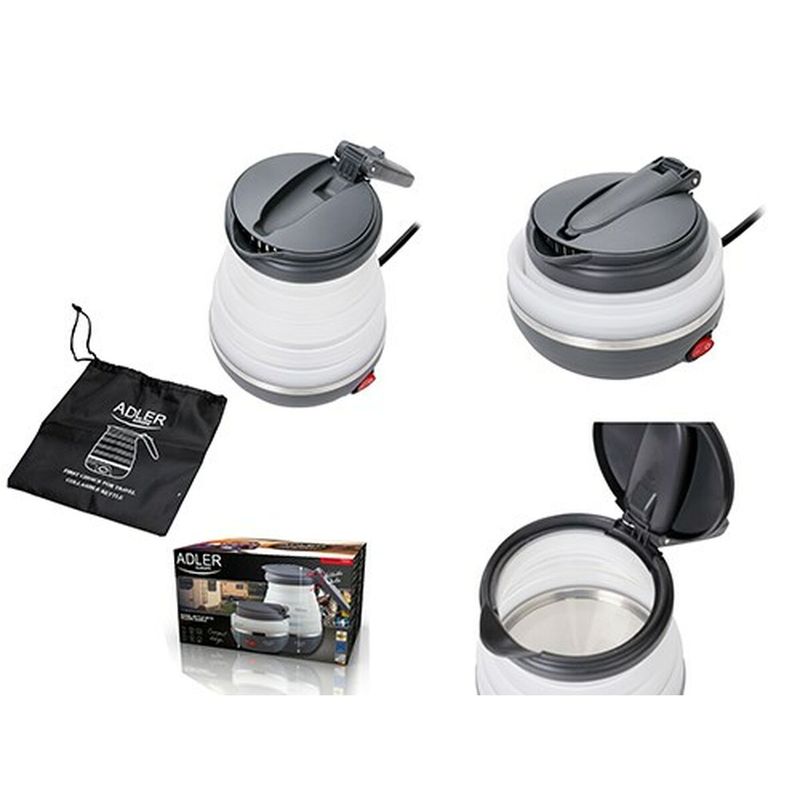 Electronice si Electrocasnice - Electrocasnice bucatarie - Preparare bauturi - Fierbatoare de apa - Fierbator Adler AD 1279 Alb Negru Plastic 750 W 0,6 L - Infinity.ro