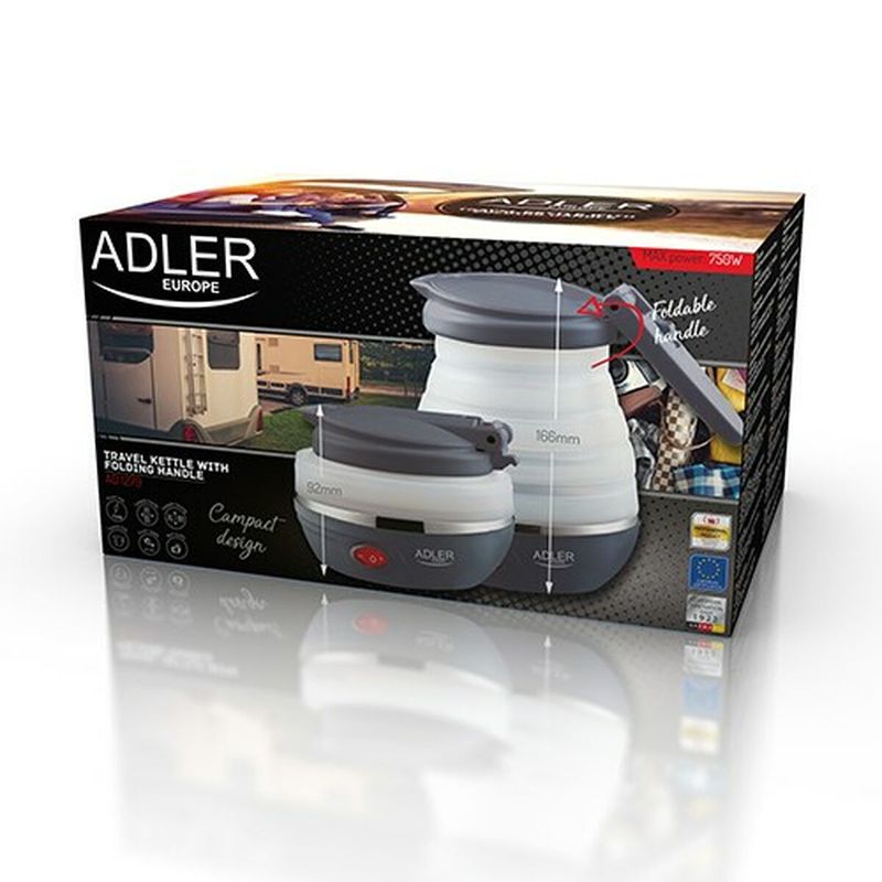 Electronice si Electrocasnice - Electrocasnice bucatarie - Preparare bauturi - Fierbatoare de apa - Fierbator Adler AD 1279 Alb Negru Plastic 750 W 0,6 L - Infinity.ro