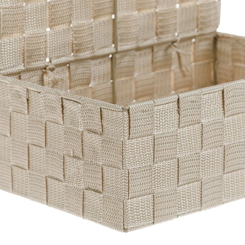 Casa si Gradina - Mobilier - Organizare si depozitare - Cutii depozitare - Cutie depozitare cosuri bej, metalic, cu capac, 27.5 x 17.5 x 11cm - Infinity.ro