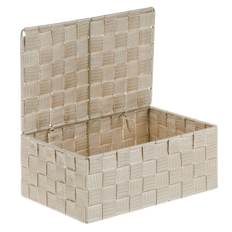 Casa si Gradina - Mobilier - Organizare si depozitare - Cutii depozitare - Cutie depozitare cosuri bej, metalic, cu capac, 27.5 x 17.5 x 11cm - Infinity.ro
