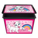 Casa si Gradina - Mobilier - Organizare si depozitare - Cutii depozitare - Cutie depozitare jucarii plastic, capac si roti, pisica, roz, 50l - Infinity.ro