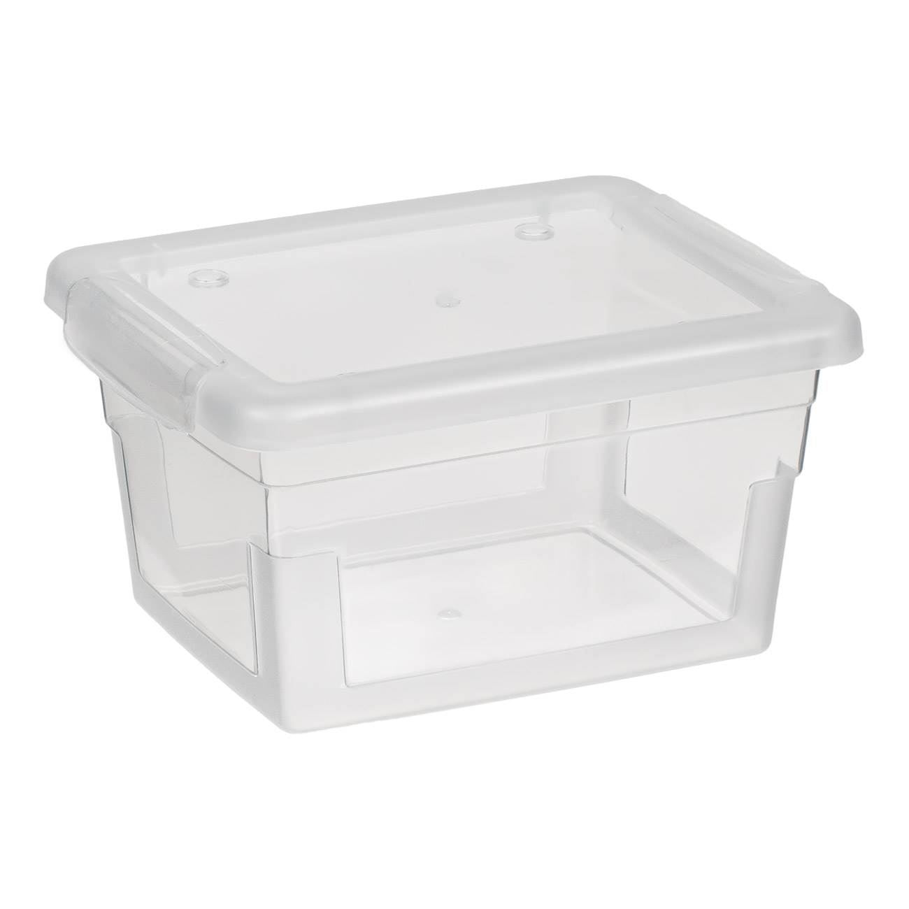 Cutie depozitare plastic, transparenta, capacitate 0.63l, 13.6 x 11 x 7.6cm