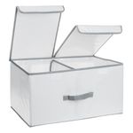 Casa si Gradina - Mobilier - Organizare si depozitare - Cutii depozitare - Cutie depozitare, model alb, dimensiuni 50x 30x 27 cm, capac dublu, separator detasabil - Infinity.ro