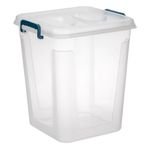 Casa si Gradina - Mobilier - Organizare si depozitare - Cutii depozitare - Cutie depozitare, model vertical, capacitate 6l, plastic transparent, capace si manere petrol - Infinity.ro