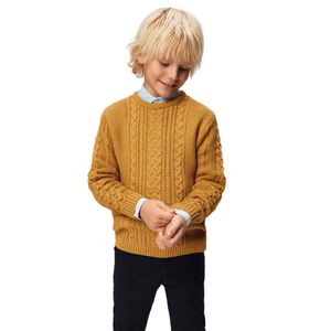 Tinuta Casual Baieti, Montella, cu Camasa Bleu, 3 Piese, MT-4022, Galben