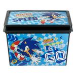 Casa si Gradina - Mobilier - Organizare si depozitare - Cutii depozitare - Cutie depozitare jucarii, sonic, capac si roti, albastru, dimensiuni 52.5 x 37 x 31cm, capacitate 50l - Infinity.ro