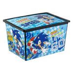 Casa si Gradina - Mobilier - Organizare si depozitare - Cutii depozitare - Cutie depozitare jucarii, sonic, capac si roti, albastru, dimensiuni 52.5 x 37 x 31cm, capacitate 50l - Infinity.ro