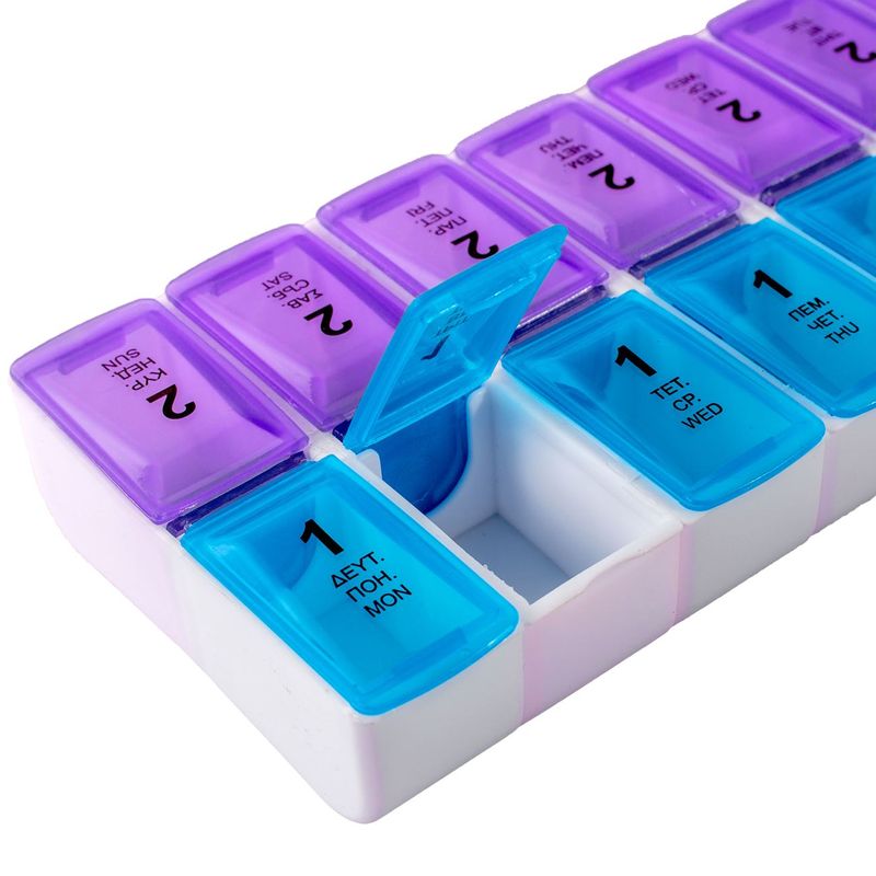 Casa si Gradina - Mobilier - Organizare si depozitare - Cutii depozitare - Cutie depozitare pastile, organizator saptamanal, 7 zile, plastic, multicolor, 20x 11cm - Infinity.ro
