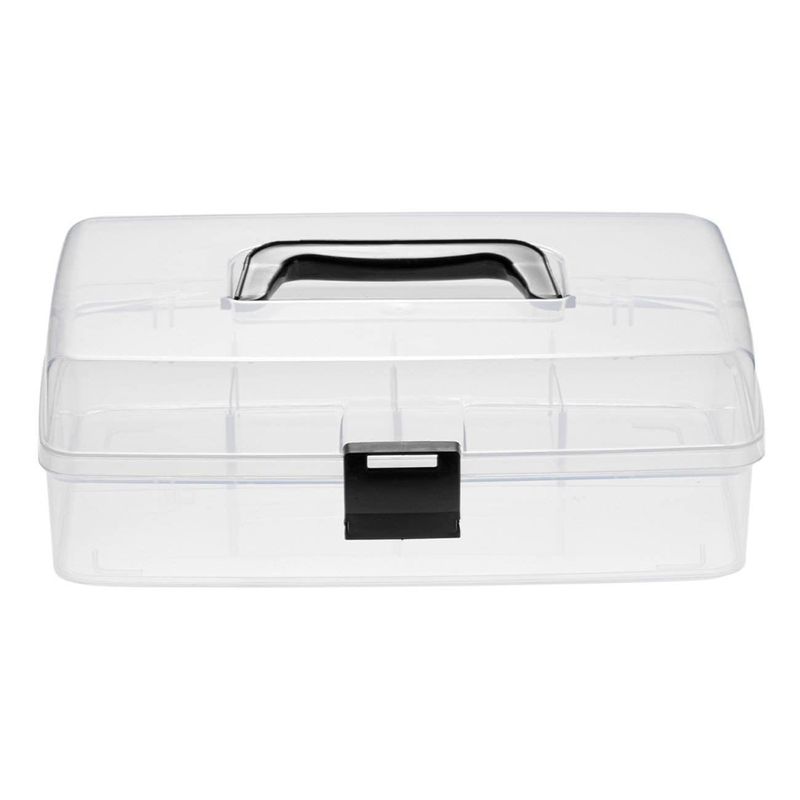 Casa si Gradina - Mobilier - Organizare si depozitare - Cutii depozitare - Cutie depozitare, transparenta, plastic, dimensiuni 29.5 x 19.5 x 8.5 cm, cu maner - Infinity.ro