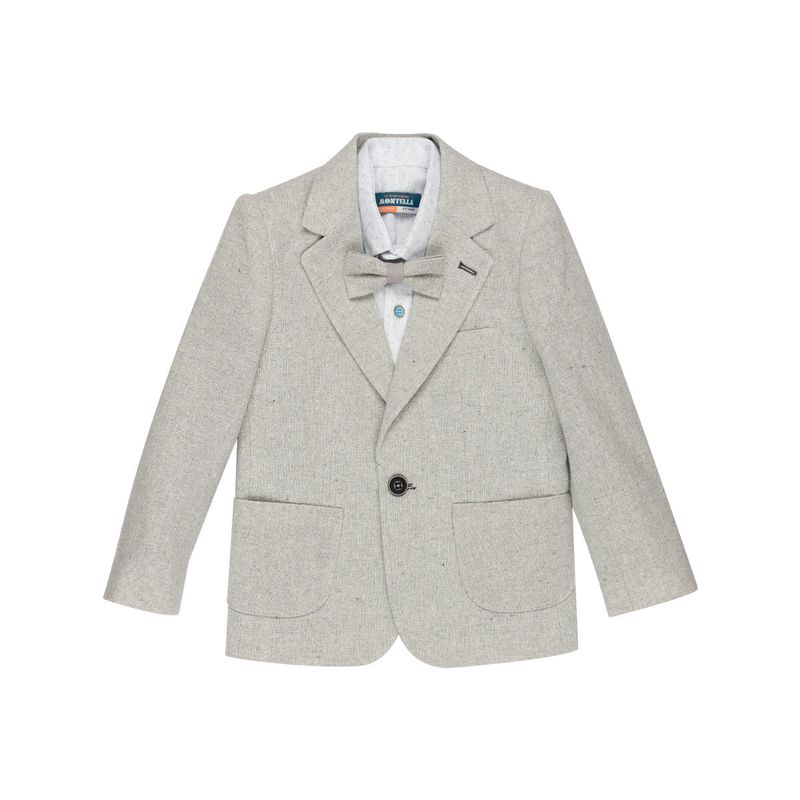 Fashion, accesorii si bijuterii - Copii - Imbracaminte copii - Treninguri si compleuri copii - Costum Elegant Copii, Montella, 4 Piese, Gri, MS-2393G - 104 cm, Gri - Infinity.ro