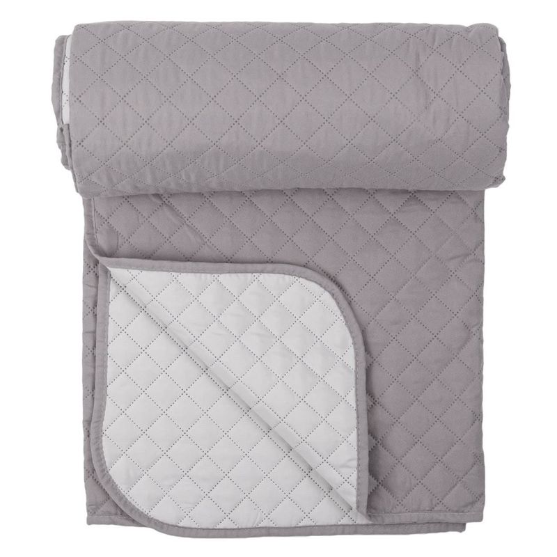 Casa si Gradina - Textile si covoare - Pături și cuverturi - Cuverturi - Cuvertura pat, model dublu, gri deschis/intunecat, 160x 230cm, poliester - Infinity.ro