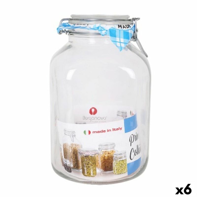 Casa si Gradina - Bucatarie si vesela - Organizare si depozitare bucatarie - Borcane si capace - Borcan Borgonovo Ermetic Transparent Geam 4,25 L 14,5 x 14,5 x 26 cm (6 Unitati) - Infinity.ro