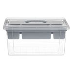 Casa si Gradina - Mobilier - Organizare si depozitare - Cutii depozitare - Cutie depozitare plastic, model raft, culoare gri, dimensiuni 41 x 29 x 20cm, capacitate 16l - Infinity.ro