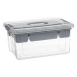 Casa si Gradina - Mobilier - Organizare si depozitare - Cutii depozitare - Cutie depozitare plastic, model raft, culoare gri, dimensiuni 41 x 29 x 20cm, capacitate 16l - Infinity.ro