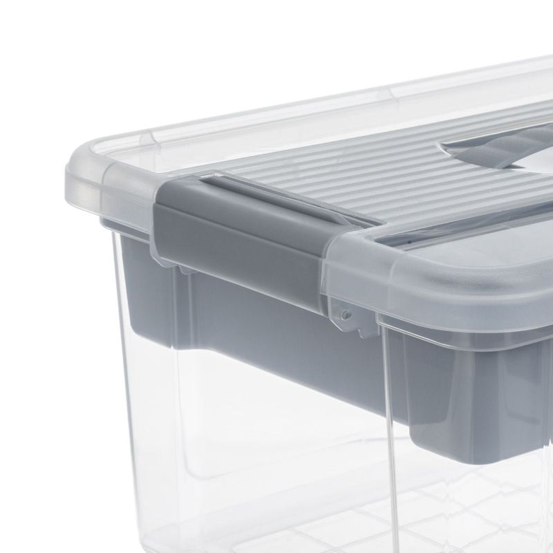 Casa si Gradina - Mobilier - Organizare si depozitare - Cutii depozitare - Cutie depozitare plastic, model raft, culoare gri, dimensiuni 41 x 29 x 20cm, capacitate 16l - Infinity.ro