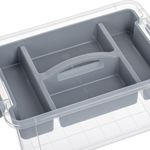 Casa si Gradina - Mobilier - Organizare si depozitare - Cutii depozitare - Cutie depozitare plastic, model raft, culoare gri, dimensiuni 41 x 29 x 20cm, capacitate 16l - Infinity.ro