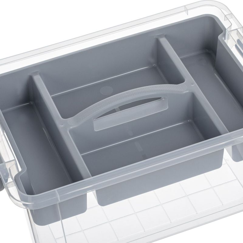 Casa si Gradina - Mobilier - Organizare si depozitare - Cutii depozitare - Cutie depozitare plastic, model raft, culoare gri, dimensiuni 41 x 29 x 20cm, capacitate 16l - Infinity.ro