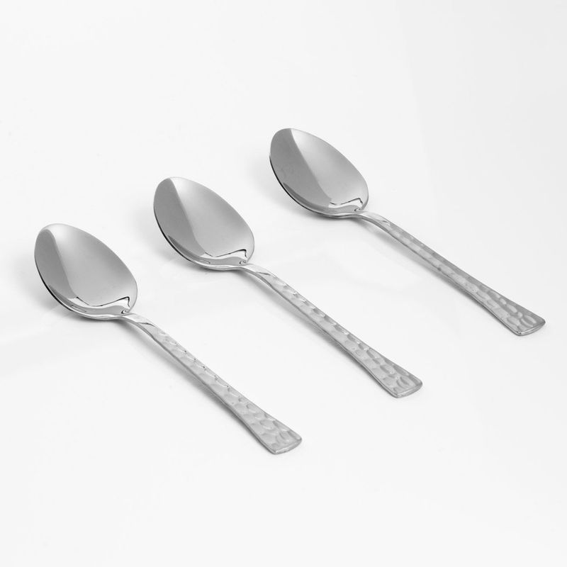 Casa si Gradina - Bucatarie si vesela - Vesela si tacamuri - Tacamuri si seturi - Set lingurite tacamuri model hammered, 3 bucati, 15 cm, otel inoxidabil - Infinity.ro