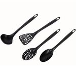 Casa si Gradina - Bucatarie si vesela - Ustensile bucatarie - Seturi ustensile de bucatarie - Set ustensile bucatarie, 4 bucati, negru, rezistente la caldura 95°c - Infinity.ro
