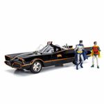 Jucarii, Copii si Bebe - Jucarii si jocuri - Figurine - Playset Batman Batmóvil 1966 Classic 3 Piese Lumina 17 cm - Infinity.ro