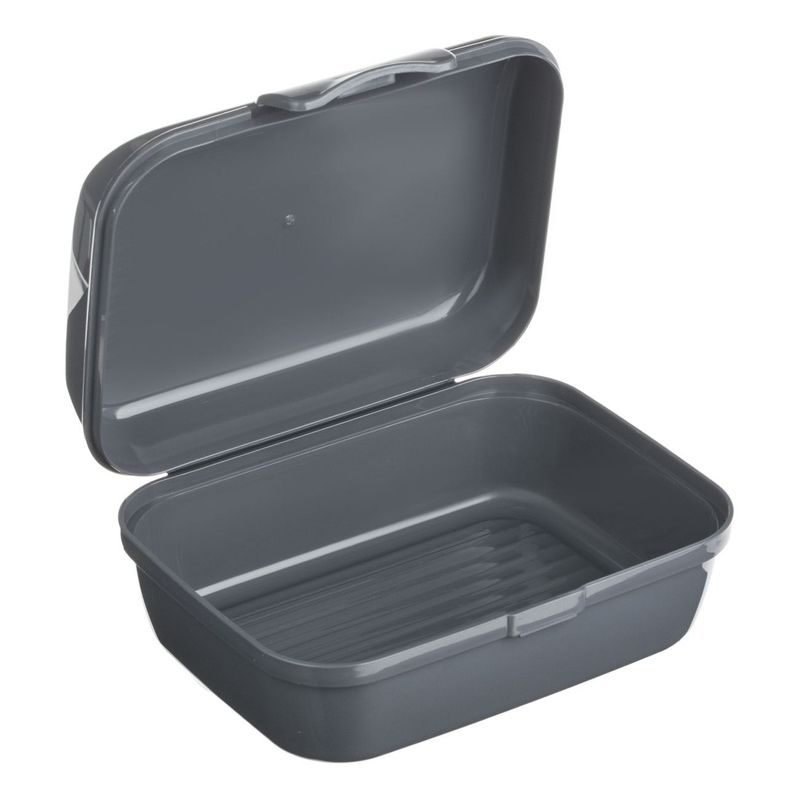 Casa si Gradina - Bucatarie si vesela - Organizare si depozitare bucatarie - Cutii alimentare - Caserola alimente, lunch time, capacitate 1l, gri, plastic, potrivita pentru masina de spalat vase - Infinity.ro
