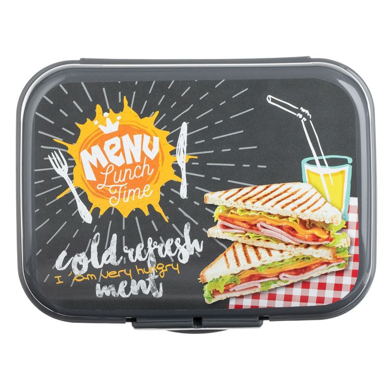 Casa si Gradina - Bucatarie si vesela - Organizare si depozitare bucatarie - Cutii alimentare - Caserola alimente, lunch time, capacitate 1l, gri, plastic, potrivita pentru masina de spalat vase - Infinity.ro