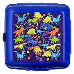 Casa si Gradina - Bucatarie si vesela - Organizare si depozitare bucatarie - Cutii alimentare - Caserola alimente, model dinozauri, albastru, capacitate 1.3l, plastic, 2 compartimente, microunde sigur - Infinity.ro