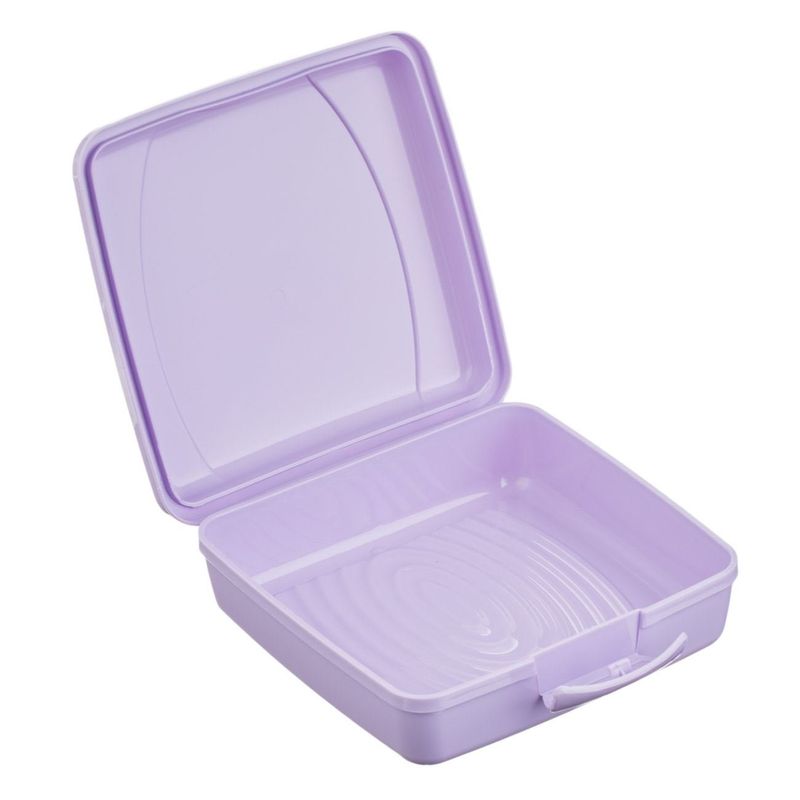 Casa si Gradina - Bucatarie si vesela - Organizare si depozitare bucatarie - Cutii alimentare - Caserola plastic, toast, lila, capacitate 0,55 l, 13 x 13 x 5 cm, potrivita pentru masina de spalat vase - Infinity.ro