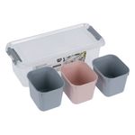 Casa si Gradina - Bucatarie si vesela - Organizare si depozitare bucatarie - Cutii alimentare - Set 3 caserole alimente, transparent, plastic, multicolor, capacitate 1.8l, potrivit pentru masina de spalat vase - Infinity.ro
