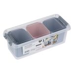 Casa si Gradina - Bucatarie si vesela - Organizare si depozitare bucatarie - Cutii alimentare - Set 3 caserole alimente, transparent, plastic, multicolor, capacitate 1.8l, potrivit pentru masina de spalat vase - Infinity.ro