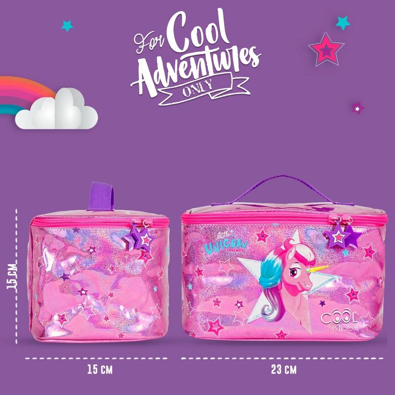 Sport si Outdoor - Camping - Bucatarie de camping - Cutii si genti frigorifice - Geanta termica pentru pranz, Perletti, 15x15x23 cm, model Unicorn, colectia Cool Kids - Infinity.ro