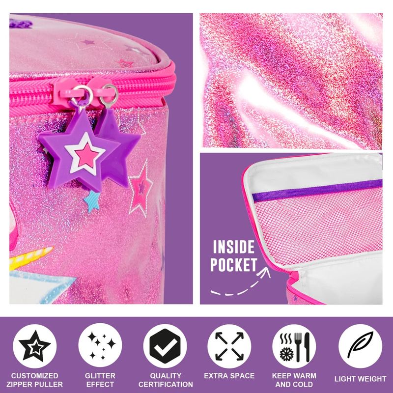 Sport si Outdoor - Camping - Bucatarie de camping - Cutii si genti frigorifice - Geanta termica pentru pranz, Perletti, 15x15x23 cm, model Unicorn, colectia Cool Kids - Infinity.ro