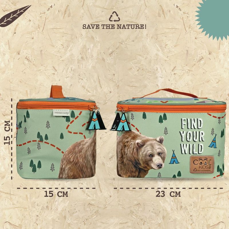 Sport si Outdoor - Camping - Bucatarie de camping - Cutii si genti frigorifice - Geanta termica pentru pranz, Perletti, 15x15x23 cm, model Urs, colectia Cool Kids - Infinity.ro