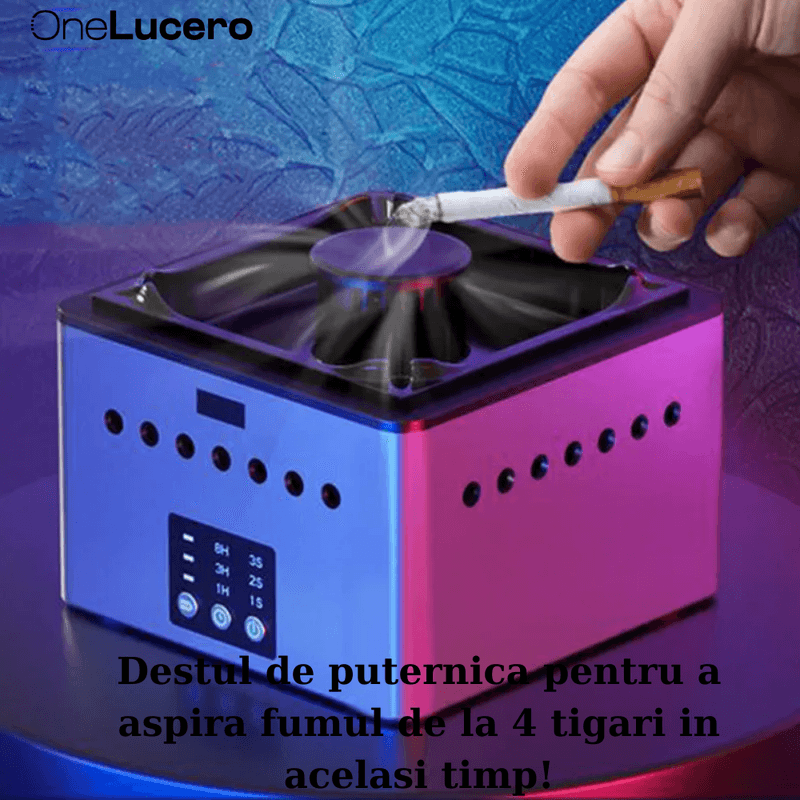 Casa si Gradina - Decoratiuni - Obiecte decorative - Scrumiere - Scrumiera Electrica Inteligenta, Filtru Hepa cu Ioni Negativi si Carbon Activ, 3 Viteze , Setare Timp - Infinity.ro
