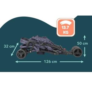Carucior de plimbat bebe Bambisol Double Cane Bleumarin