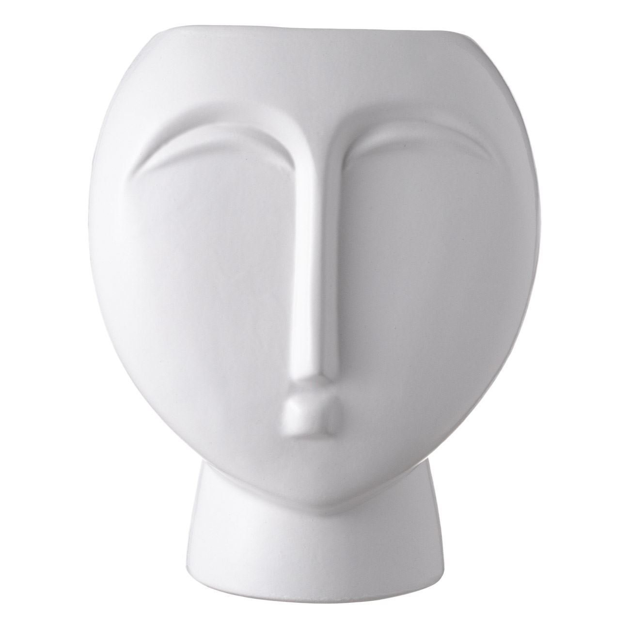 Vaza decorativa, model fata statuie, culoare alb, material ceramica, dimensiuni 17 x 13.7 x 21.6cm