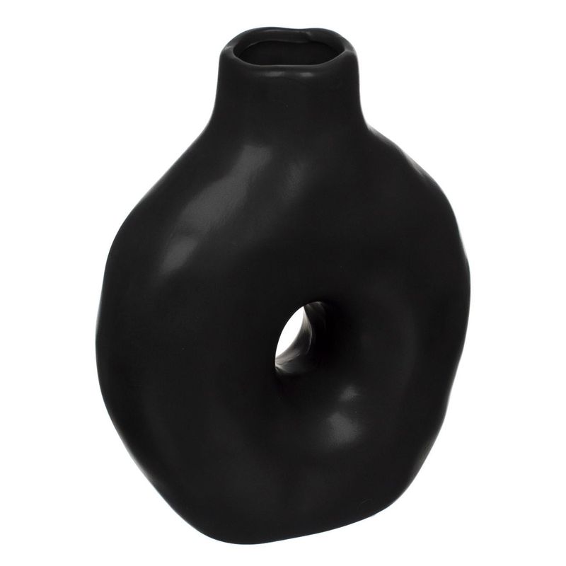 Casa si Gradina - Decoratiuni - Obiecte decorative - Vaze si boluri decorative - Vaza decorativa ceramica, model modern, culoare negru, dimensiuni 15 x 7 x 20cm - Infinity.ro