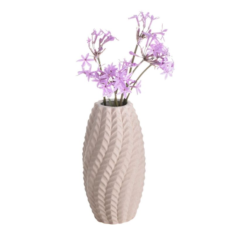 Casa si Gradina - Decoratiuni - Obiecte decorative - Vaze si boluri decorative - Vaza decorativa, model reliefat, culoare bej, dimensiuni 7.8 x 15.2 cm, material ceramica - Infinity.ro