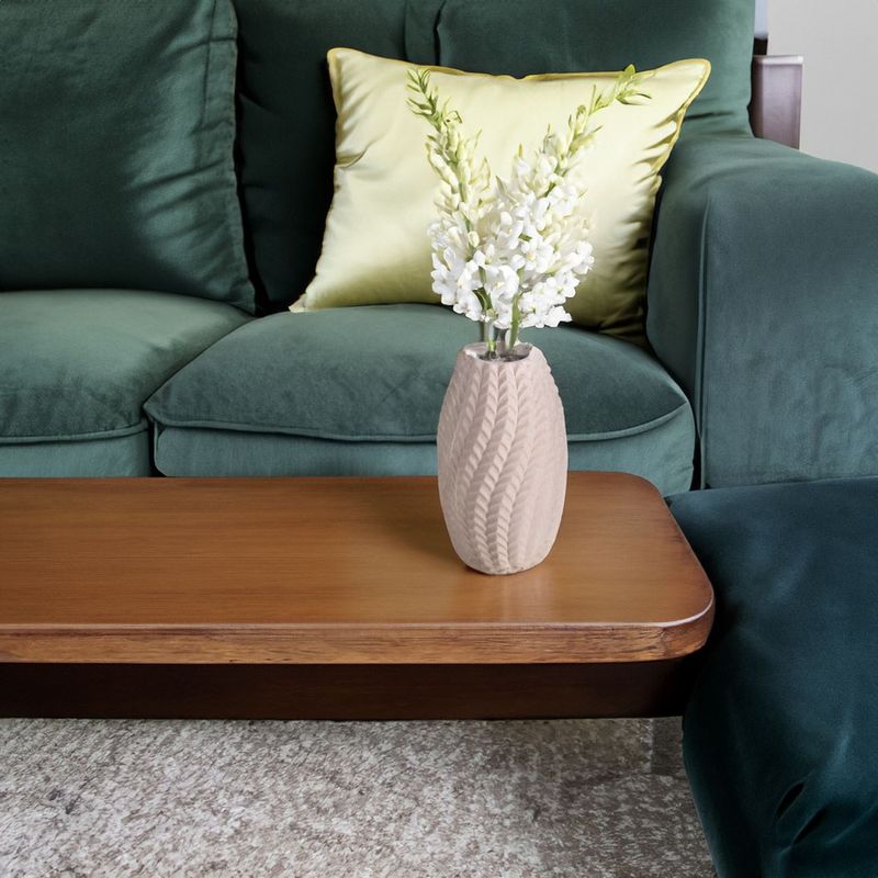 Casa si Gradina - Decoratiuni - Obiecte decorative - Vaze si boluri decorative - Vaza decorativa, model reliefat, culoare bej, dimensiuni 7.8 x 15.2 cm, material ceramica - Infinity.ro