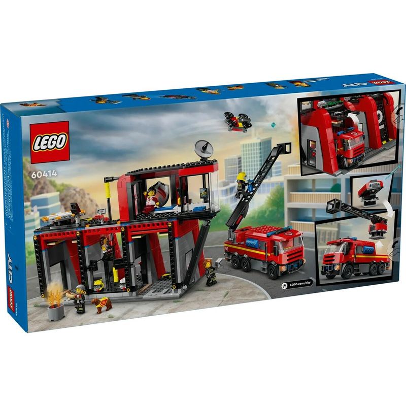 Jucarii, Copii si Bebe - Jucarii si jocuri - Figurine - Playset Lego 60414 Fire station with Fire engine - Infinity.ro