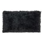 Casa si Gradina - Textile si covoare - Perne si pilote - Perne decorative - Perna decorativa, model shaggy, dimensiuni 50x 30cm, material poliester, culoare negru - Infinity.ro